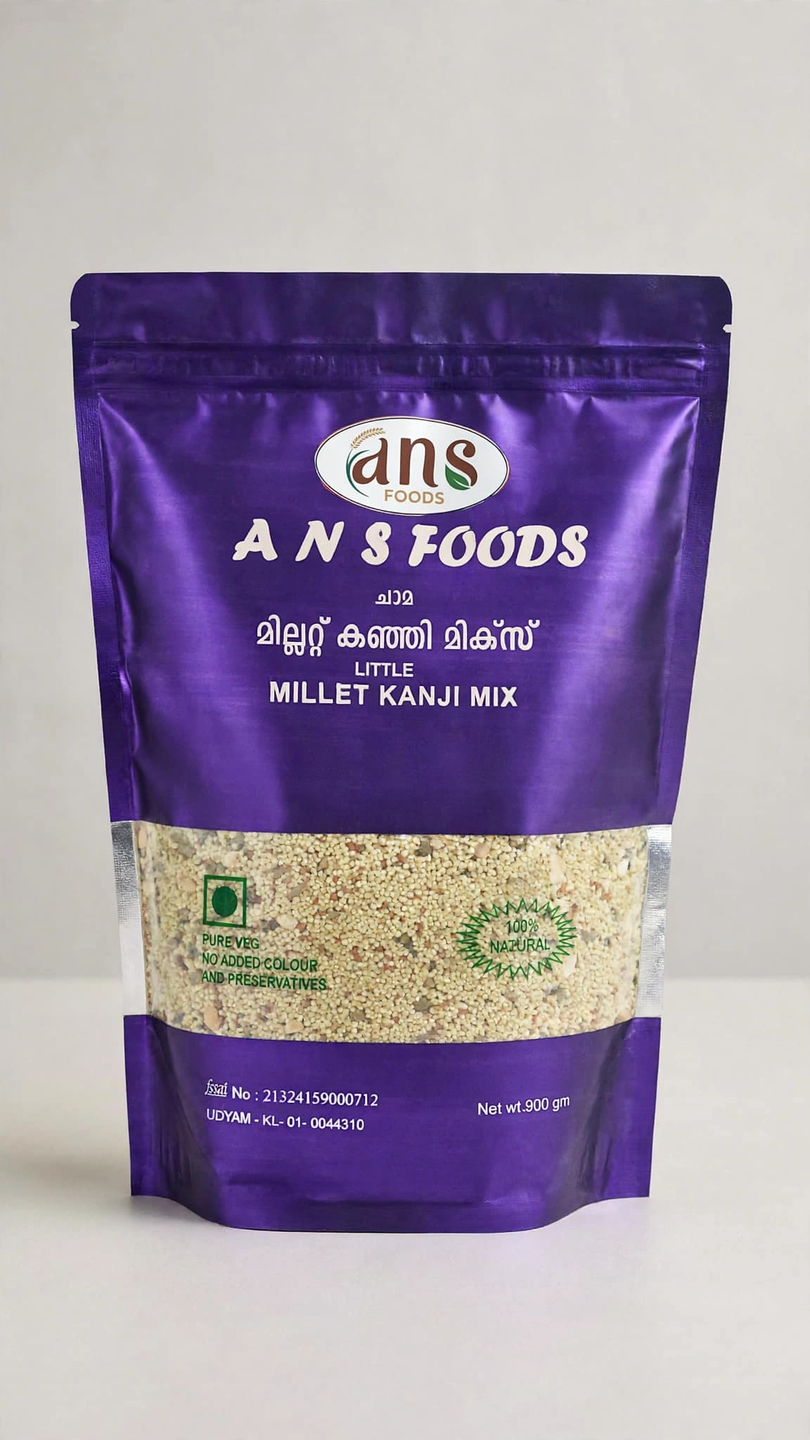 Purple pack of ANS Foods Little Millet Kanji Mix